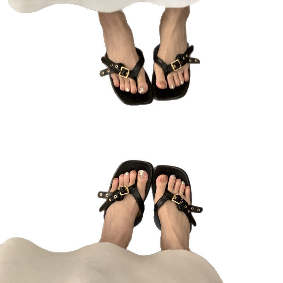 Dame elegante glid-sandaler med dekorativt spænde-design Stilla
