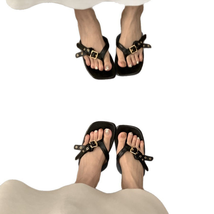 Dame elegante glid-sandaler med dekorativt spænde-design Stilla