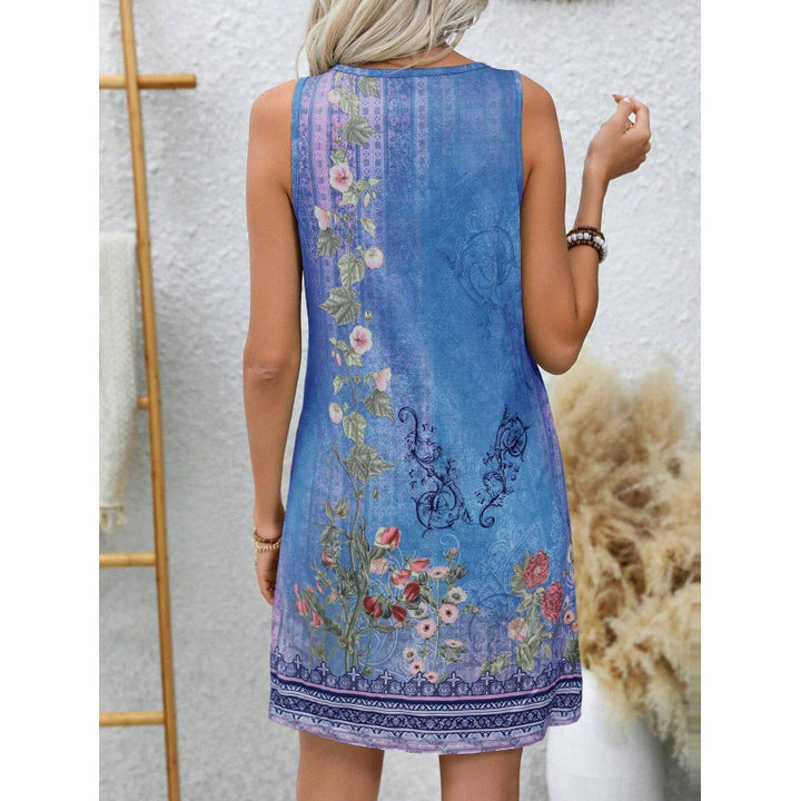 Kvinder ærmeløs floral broderet Shift-kjole Stilla