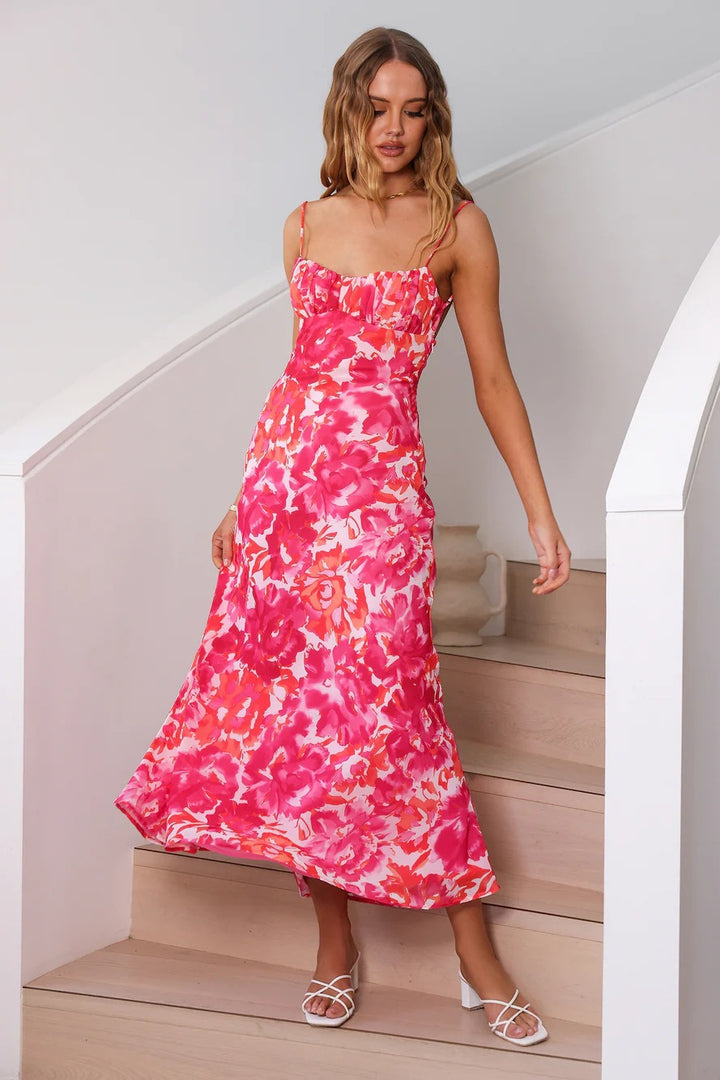 Dame Floral Print Maxikjole Stilla
