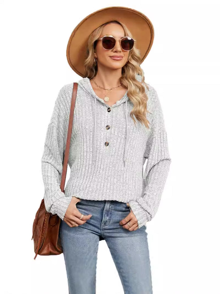 Femme Hætte-Ribstrikpullover Stilla