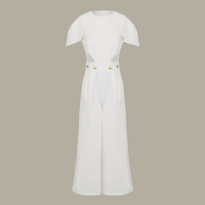 Dame jumpsuit med elegant skæring og dekorative knapdetaljer Stilla