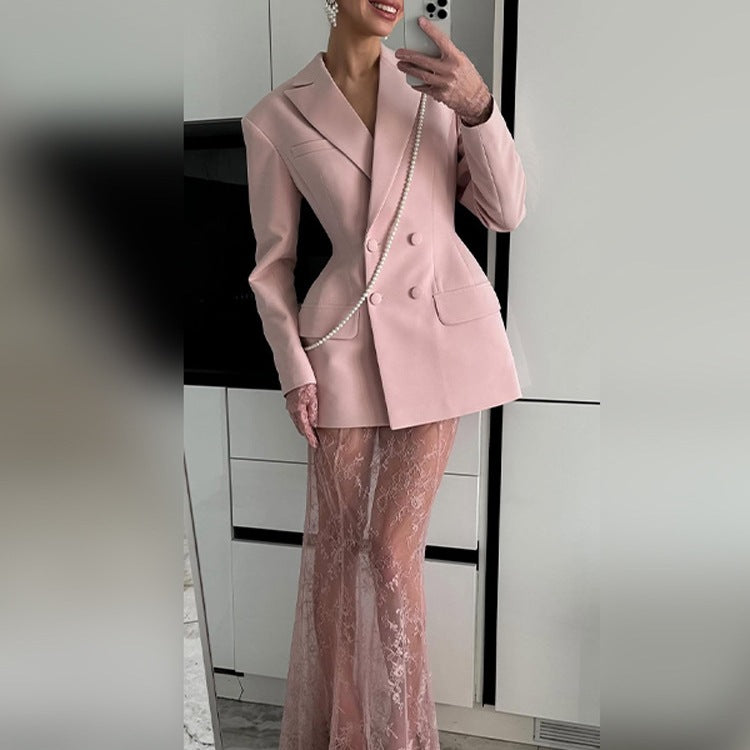 Femme Måltilpasset Dobbeltknap Blazer Stilla 1750151942