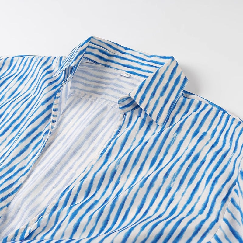 Femme Cropped Button-Up Tie-Front Shirt Stilla