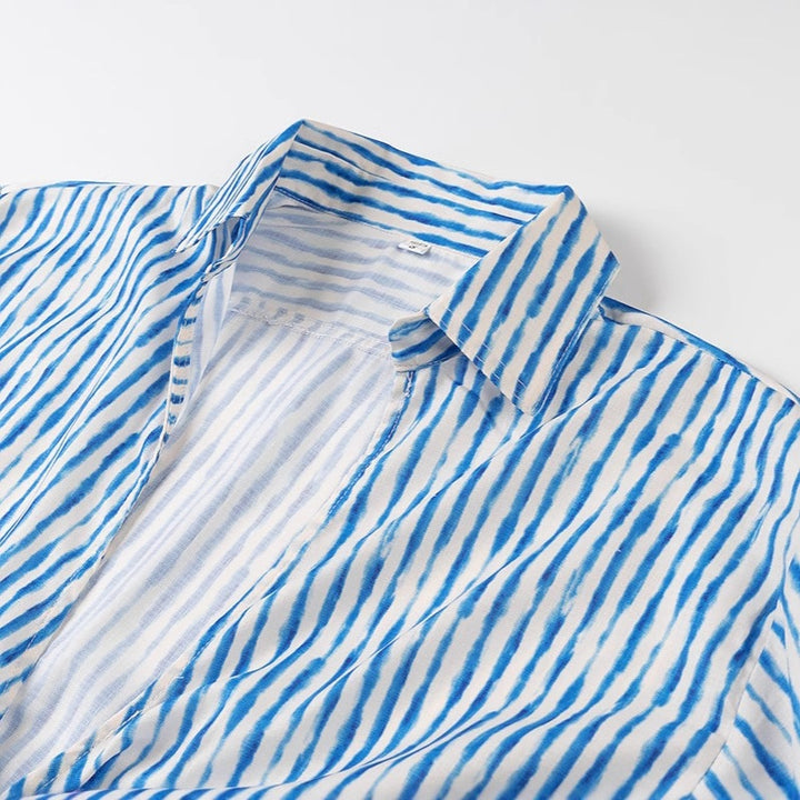 Femme Cropped Button-Up Tie-Front Shirt Stilla
