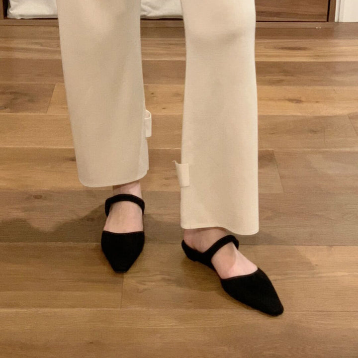 Dame Spidssko Slip-On Mules med elegante remme Stilla
