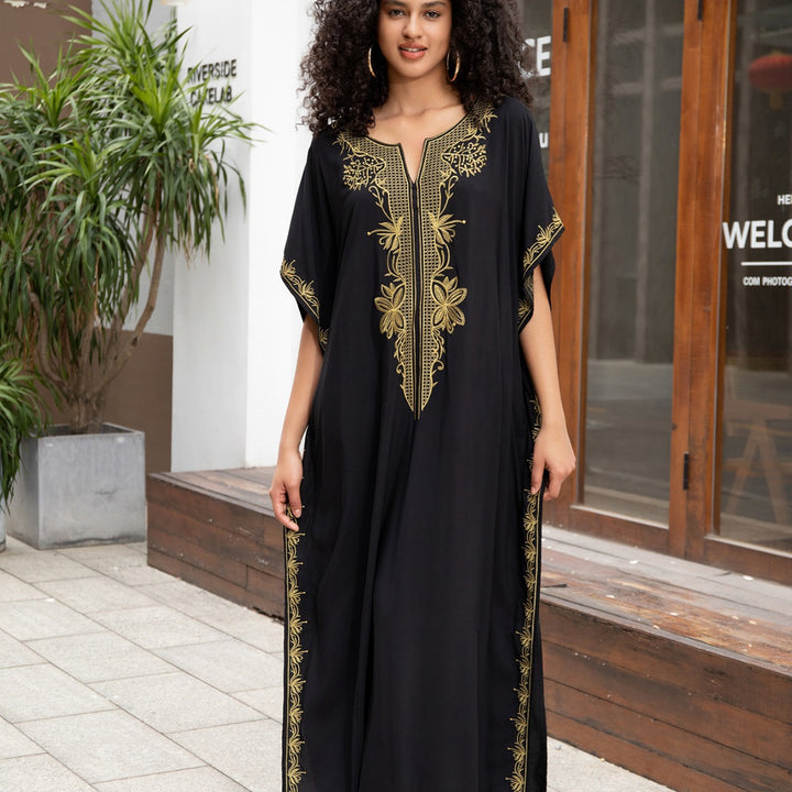 Dame Kaftan med elegant broderi og vid skjæring Stilla