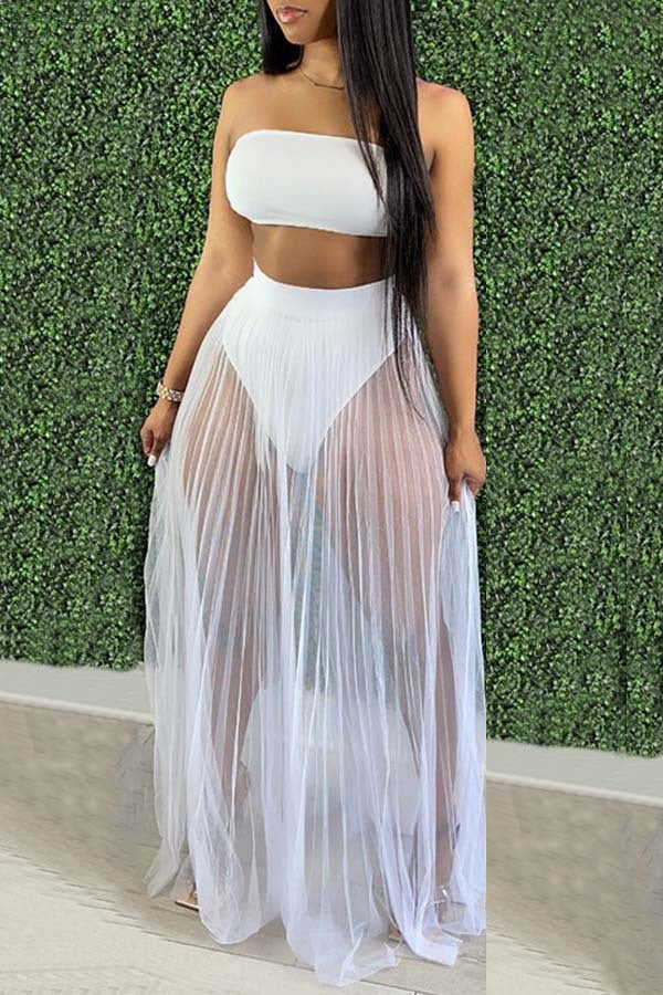 Dame Tulle-nederdel med bandeau-top Stilla