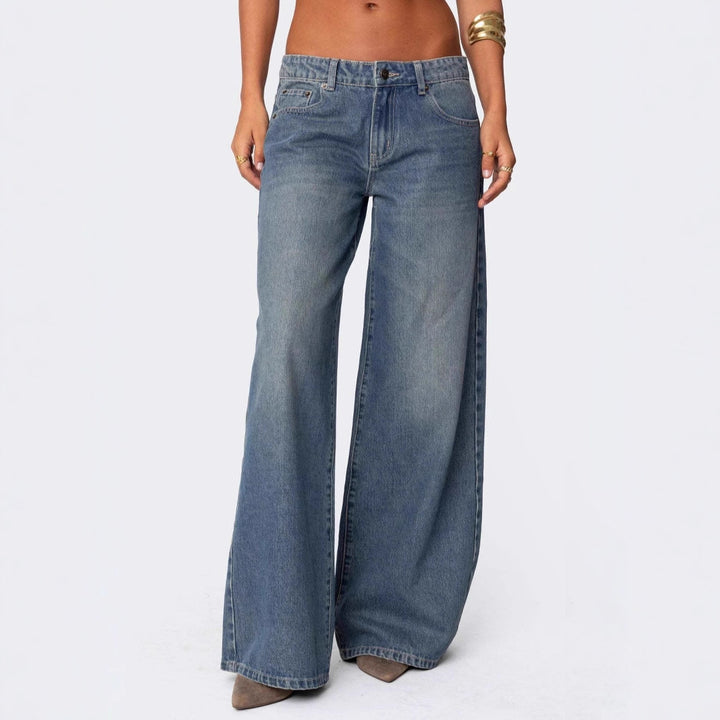 Dame casual flared jeans med bred ben Skovae
