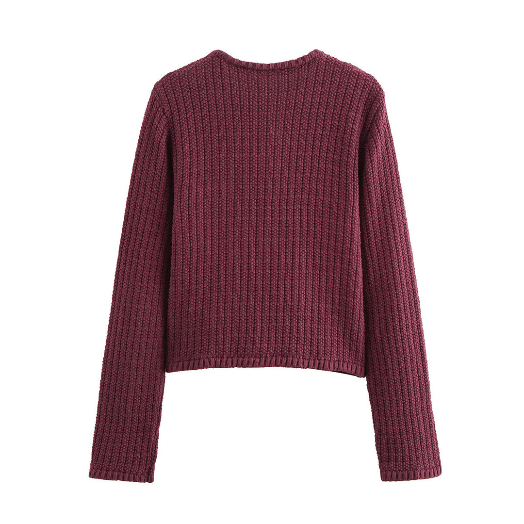 Femme Struktureret Strik Knap-Cardigan Stilla