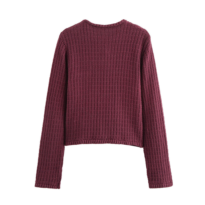 Femme Struktureret Strik Knap-Cardigan Stilla