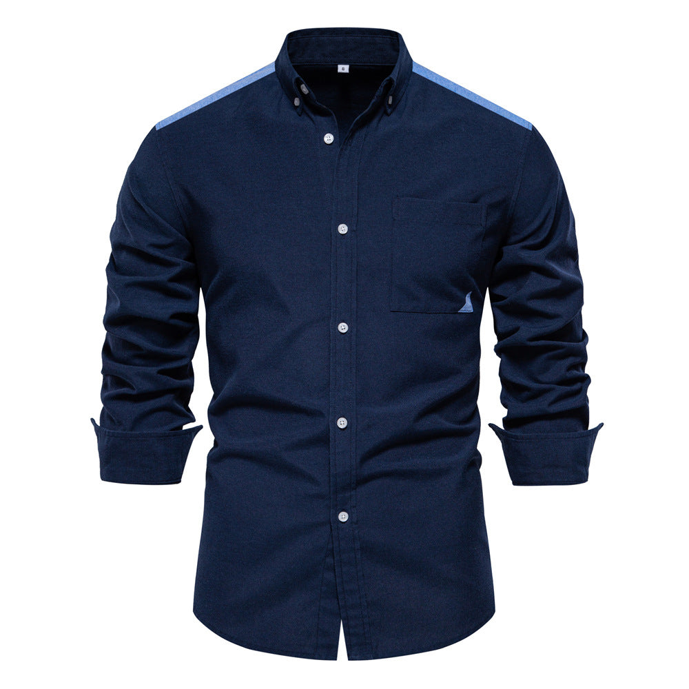 Herre Button-Down Skjorte med moderne skulderdesign og praktisk brystlomme Stilla