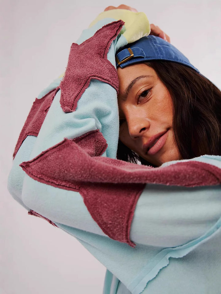 Femme Fritidstrøje Sweatshirt med stjernestikninger Stilla