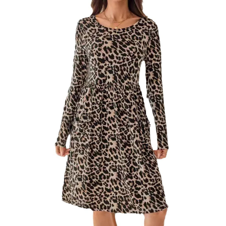 Dame fritidkjole med leopardmønster Stilla