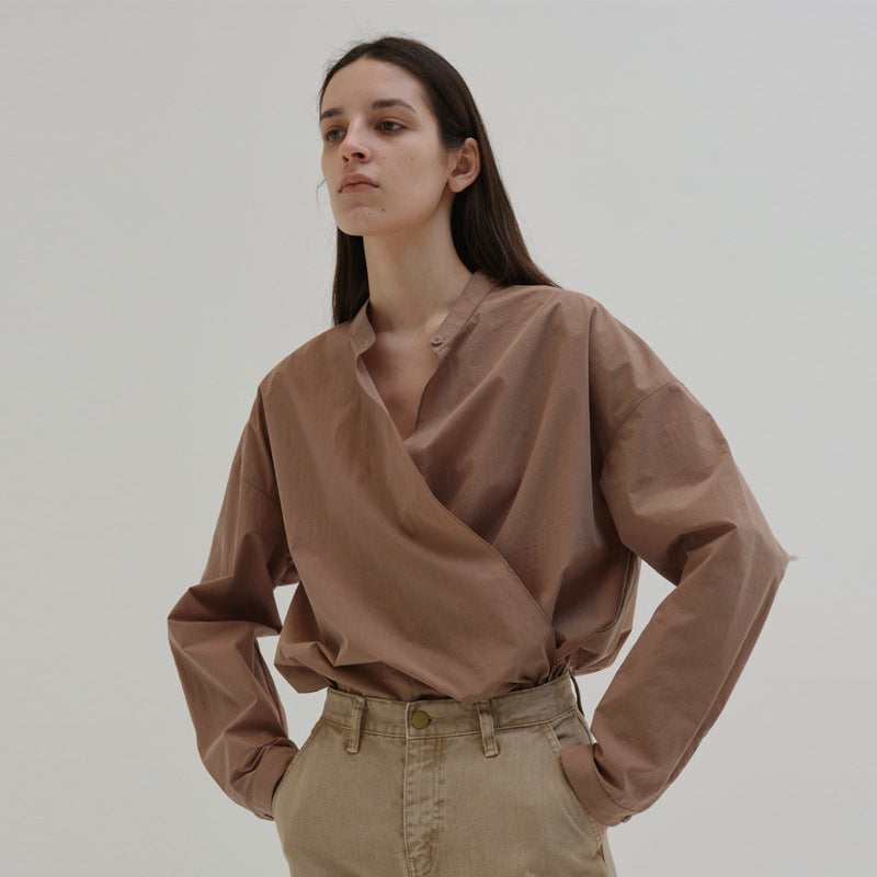 Kvindernes asymmetrisk skjorte bluse med minimalistisk design Stilla