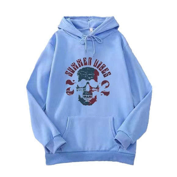 Kvindernes hoodie med kunstnerisk skeletdesign Skovae