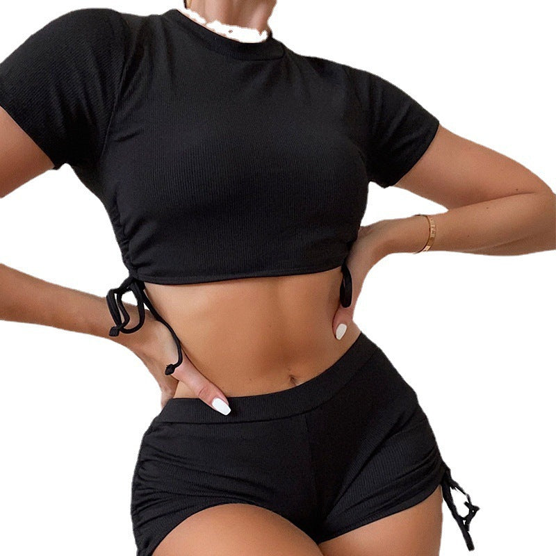 Dame Crop-Top og Shorts Sæt Skovae