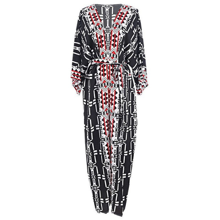 Dame Maxi-Kaftan med elegant etno-design og dybe slids Stilla