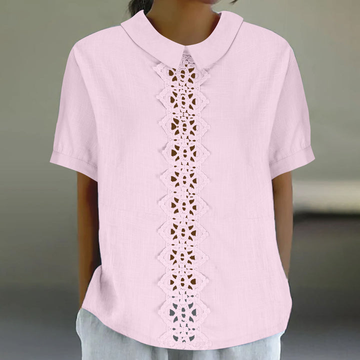 Dame Spids-Detail Kortærmet Bluse Stilla