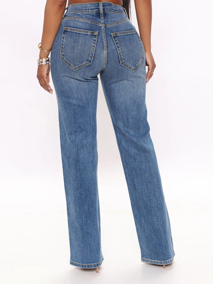 Dame High-Waist Bootcut Jeans i klassisk design med komfortabel stræk Stilla