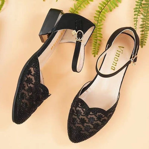Dame elegante Slingback Ballerinas med blomster spidsede detaljer og moderigtige accenter Stilla
