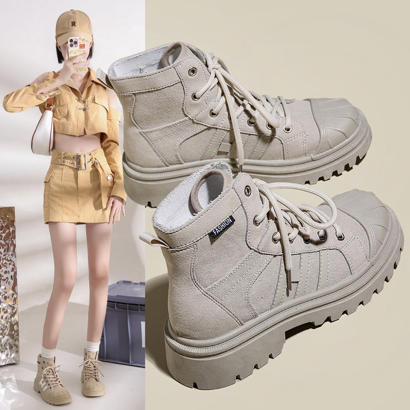 Dame Højformat Sneakers lavet af robust tekstil med trendy profilsål Stilla