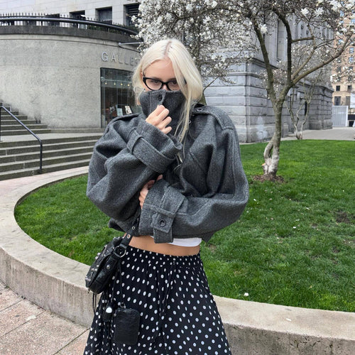 Kvinders fashionable oversized uldjakke Stilla
