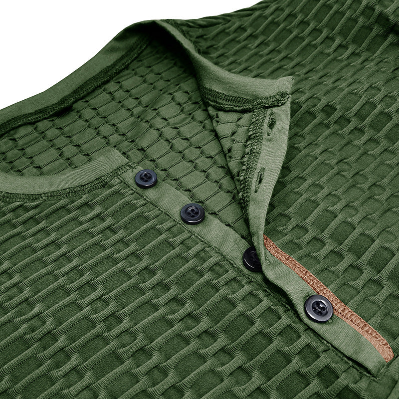 Herrer Langærmet skjorte med struktureret design og mode Henley-udskæring Stilla