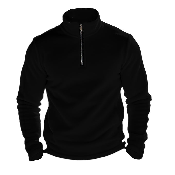 Herre fleece-pullover med halv lynlås og praktiske lommer Stilla