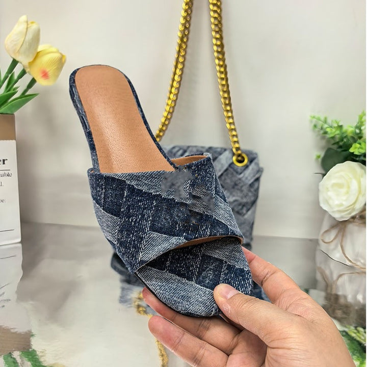 Femme Denim Slide Sandaler Stilla