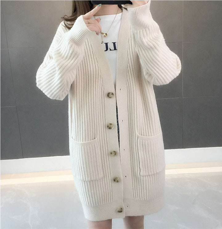 Kvinders cardigan med patchlommer og knapstolpe Stilla