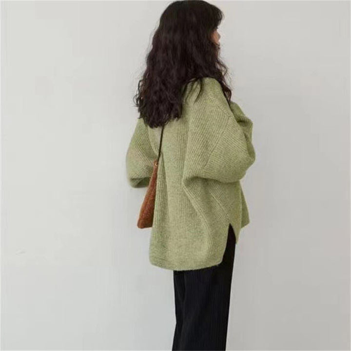 Kvinders V-Hals Chunky Strik Sweater Stilla