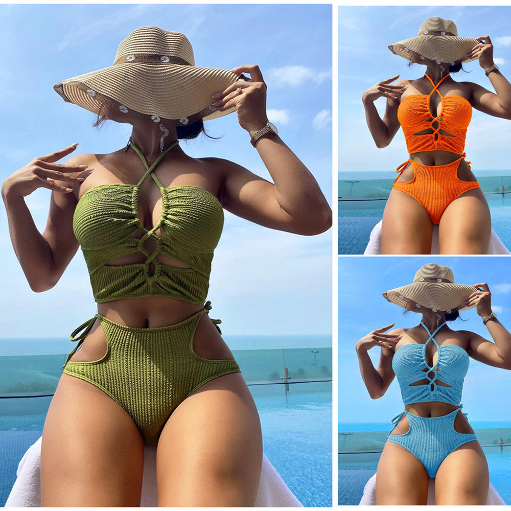 Dame To-delt Bikini-sæt med raffineret cut-out-design og justerbare stropper Stilla