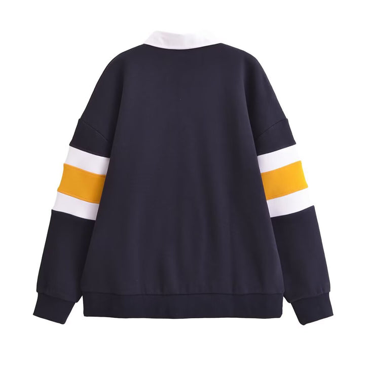 Dame afslappet polo sweatervarer med farveblokdesign Stilla