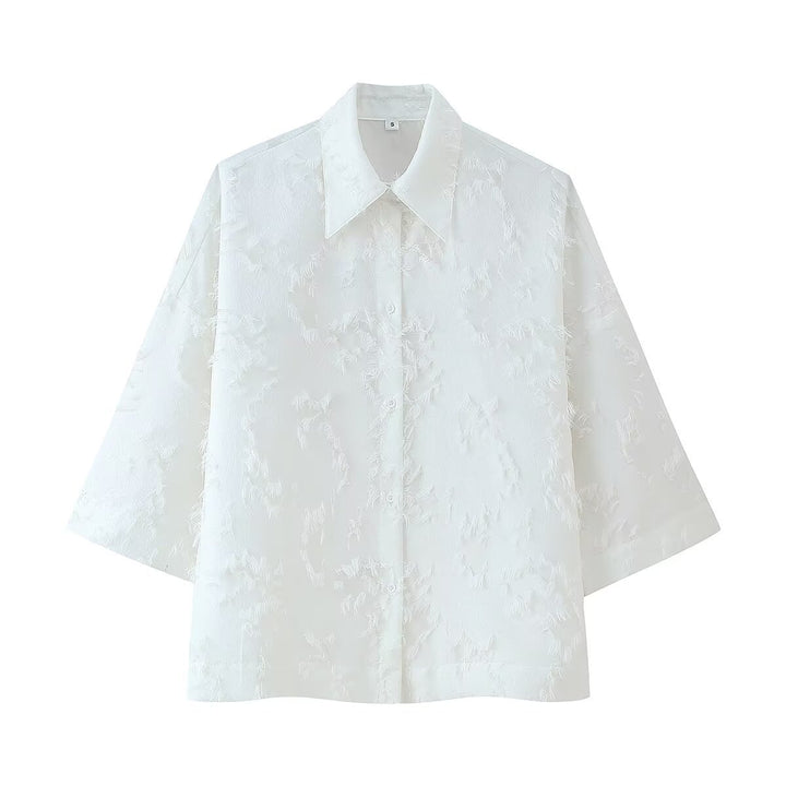 Femme Fald A-linje Midi Nederdel med floral tekstur Stilla