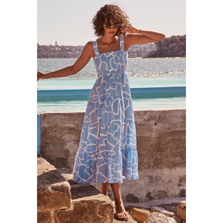 Dame Casual Maxi Kjole med Volantskanter Stilla