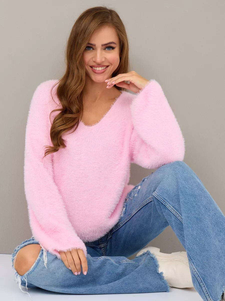 Dame hyggelig strikpullover med løs pasform og elegante detaljer Stilla
