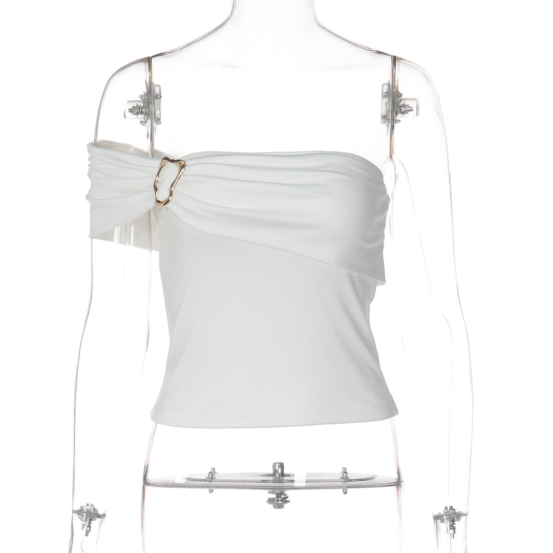Dame Off-Shoulder Top med elegant draperingsdetalje Skovae