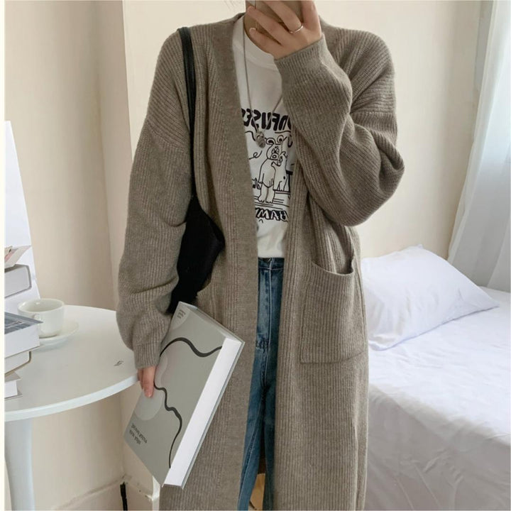 Femme Oversized Strik-Cardigan med lommer Stilla