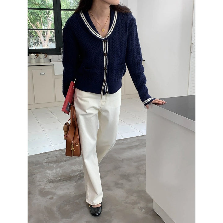 Damer elegant cardigan med klassisk sjal krave Stilla