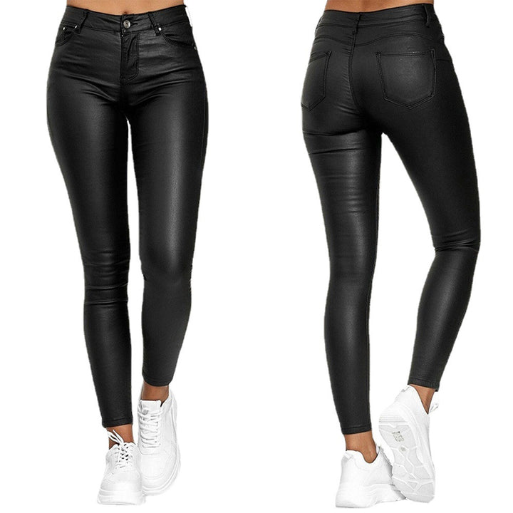 Dame Højt opdraget Kunstlæder-Leggings Stilla