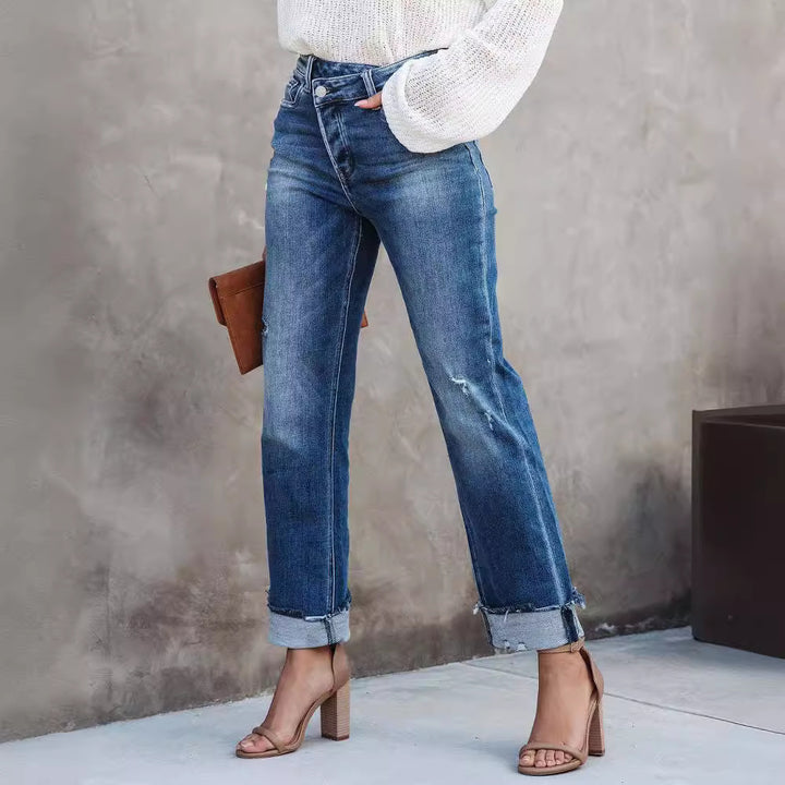 Dame brede jeans i vintage look Stilla
