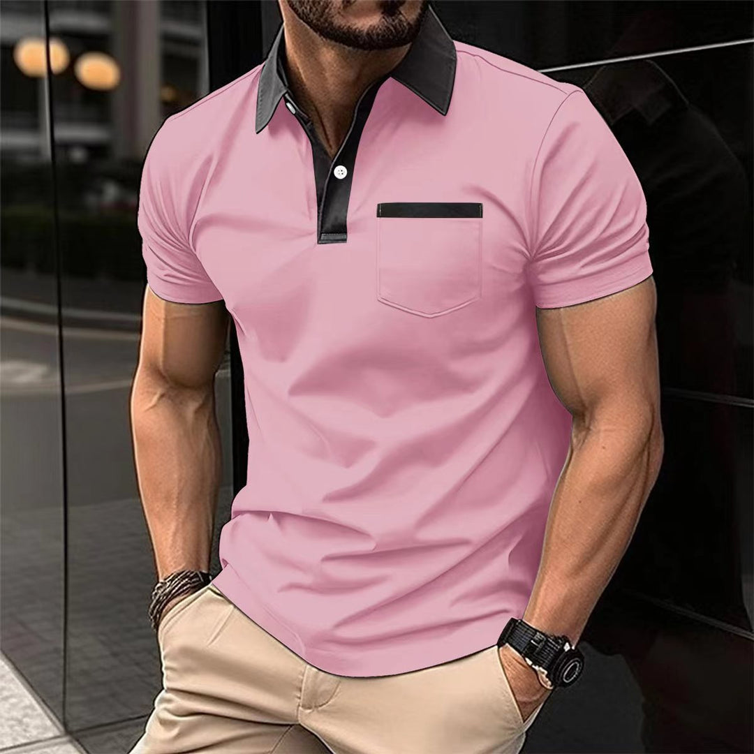 Herrer stilfuld kortærmet polo t-shirt med kontrasterende detaljer Stilla