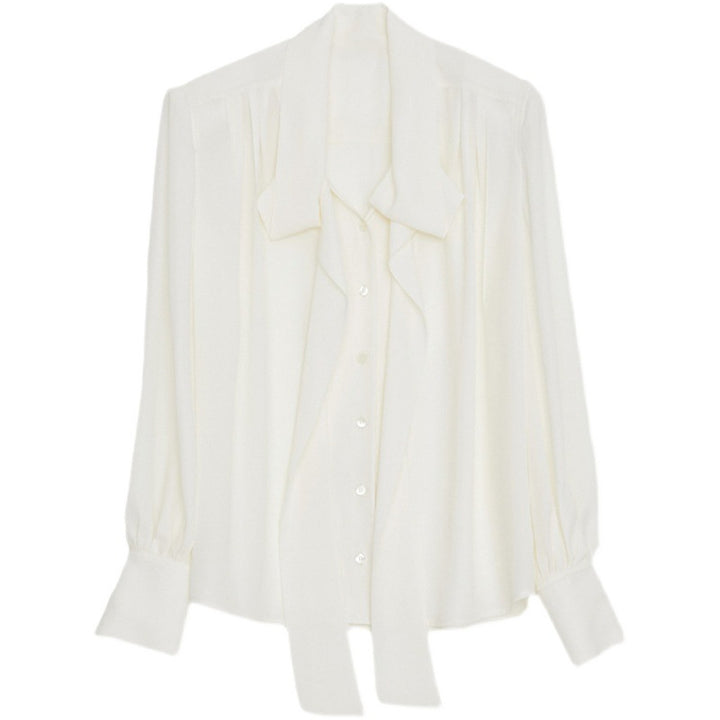Dame elegant bluse med bånd og moderne detaljer Stilla