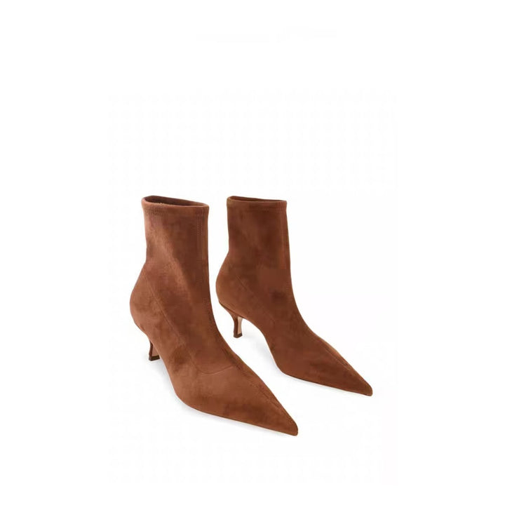 Femme Elegante Spidse Tå Suedes Støvletter Stilla