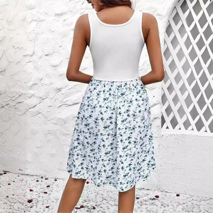 Dame floral broderet sommerkjole Stilla