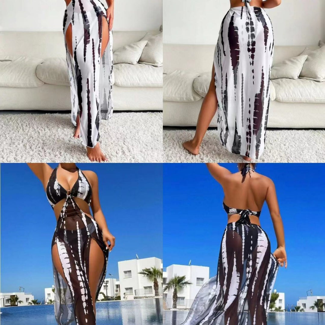 Dame Strand Cover-Up med stilfuld snit og asymmetrisk indsatser Stilla