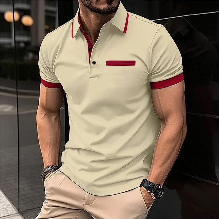 Herren polo shirt med kontrasterende detaljer Stilla