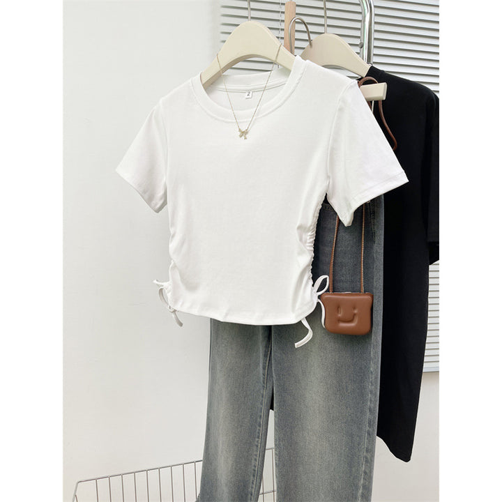 Femme Justerbar Sidesnøring Crop Top Stilla