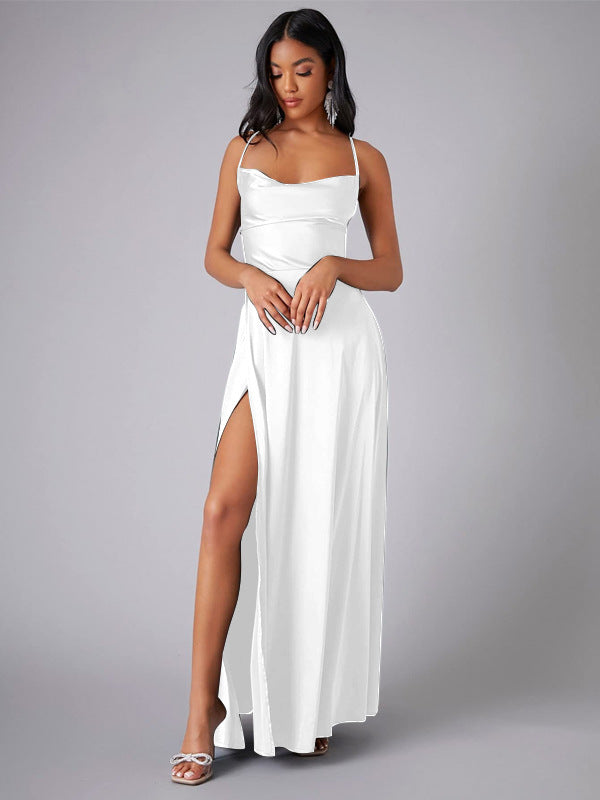 Stilla | Elegant Stropløs Talje-Cutting Lang Gown Kjole